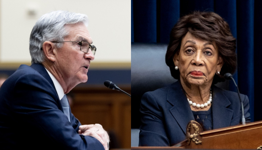 Fed Chairman Jerome Powell, House Financial Services Committee Chair Maxine Waters